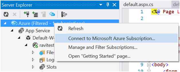 Login with your Azure Subscription account